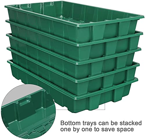 5 Pack Seed Starter Tray, 200Cell Mini Propagator Greenhouse Grow Kit - view 4