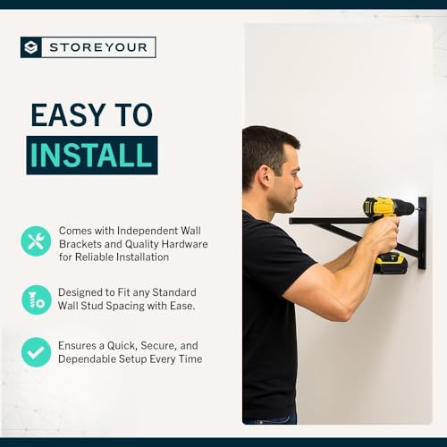 Heavy Duty Garage Shelf Wall Mount – Wall-Mounted Garage Storage & Organization – Heavy Duty Garage Shelves for Tools, Bins, & Equipment – Holds 200 lbs (Black, 1x2ft 1-Pack) - view 6