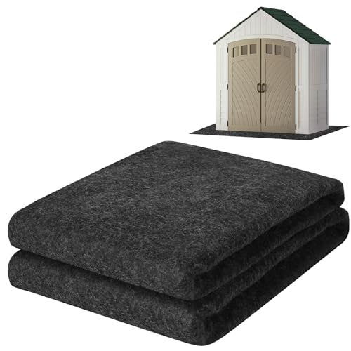 Outdoor Storage Shed Floor Mat, 8.2 x 6 FT Waterproof Carport Mat, Washable Furniture Pad with Non Slip Backing for Dust, Oil, Protection, Storage Shed Not Included - view 5