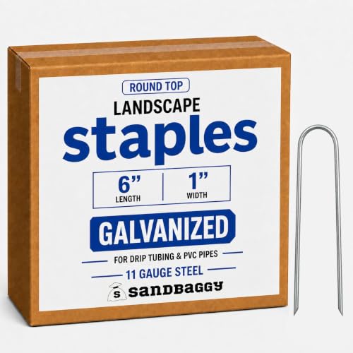 Galvanized 6 Inch Round Top Landscape Staples ~ SOD Garden Stakes for Drip Irrigation Tubing & PVC Piping - Trusted by Farmers & Contractors Across USA (500 Staples) - view 2