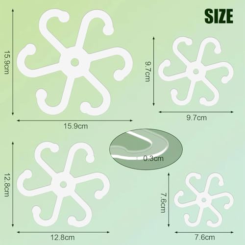 4pcs Plant Stem Support, Plant Stem Holder with Holes Acrylic Plant Trellis Stakes Monstera Plant Stabilizer Leaf Holder and Climbing Rack for Indoor & Outdoor Houseplants (4 Sizes, Transparent) - view 2
