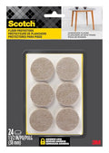 Felt Pads, 24 Pads, Circle, Beige, 1.5 in x 1.5 in