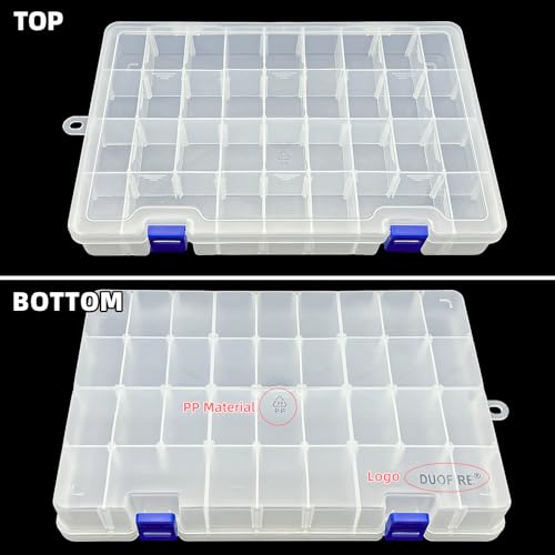 Plastic Organizer Storage Box, Adjustable Divider 34 Grids, 1 Pack - view 2