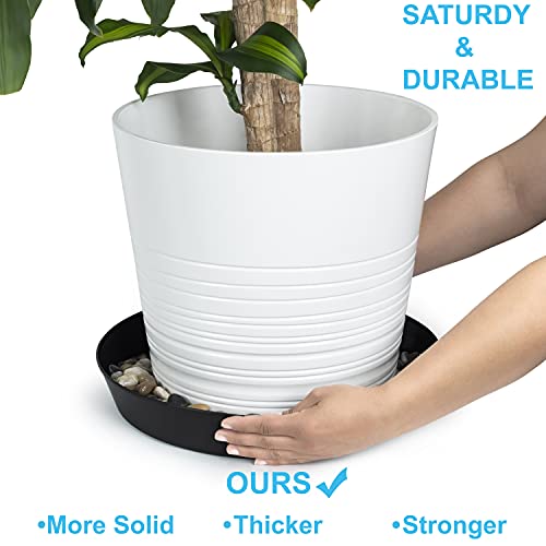 7 Inch (5.5 Inch Base), Black, Case of 5 Plant Saucer - view 6