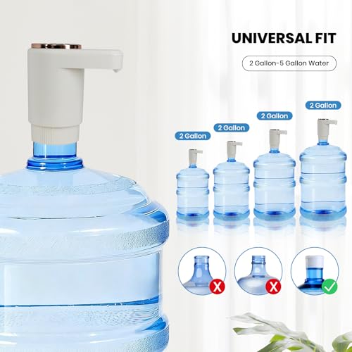 Water Dispenser for 5 Gallon Bottle,Automatic Water Pump,Portable USB Charging Electric Water Pump for 2-5 Gallon,Built in Two Water Pumps,for Home, Kitchen, Living Room,Camping, Travel, Office - view 2
