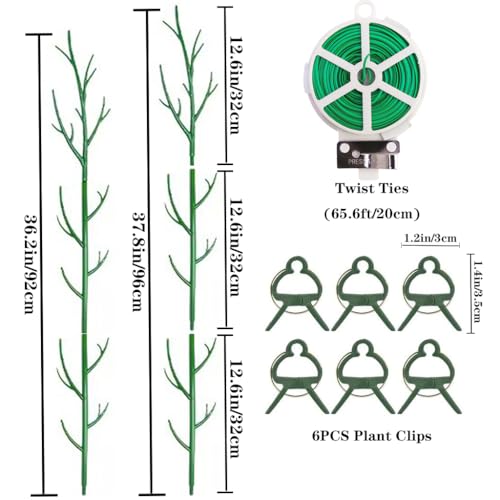 Monstera Plant Support Stakes, 8 Pack Stackable Garden Trellis Climbing Plant Support Structures with Extension Poles for Indoor Outdoor Potted (39.4''- 8 Pack) - view 3