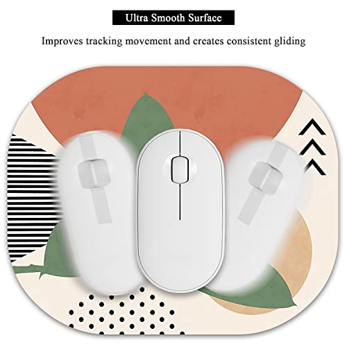 Small Mouse Pad 6 x 7 Inch, Oval Mini Mouse Pad with Non-Slip Rubber Base, Waterproof Compact Mouse Mat for Laptop Computer Wireless Mouse Keyboard Tray Home Office Travel, Tropical Plants - view 5