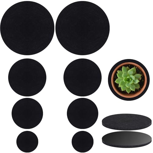 Plant Coaster Mat Reversible(Fabric/Leather),8Pcs Plant Coasters 4 Sizes(4/6/8/10inch) Plant Coasters for House Plants Indoor & Outdoor,Household Products Absorbent/Waterproof(8pcs Set)