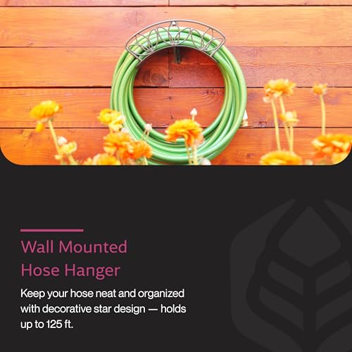 Heavy Duty Wall-Mounted Hose Hanger - Flower Design, Green - view 2
