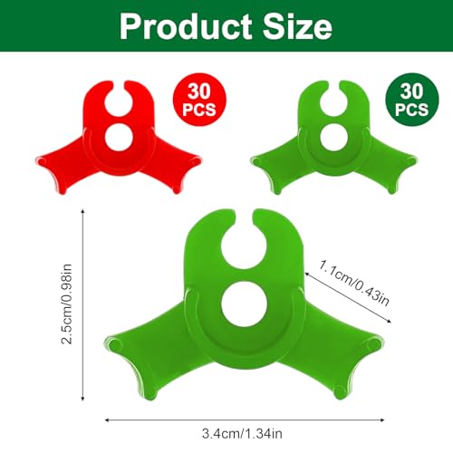 60 PCS Plant Training Clips, Reusable 90 Degrees Bud Trainer Lst Low Stress Training Clips Plant Stem Support Bud Bender for Tomatoes Cucumbers Climbing Plants in Indoor Outdoor Gardens (Red, Green) - view 2