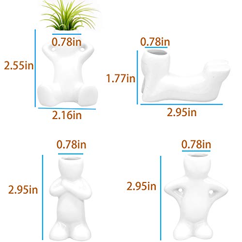 4 Pack Ceramic Air Plant Holder, Cute Air Planter Table Top Display Planters for DIY Planting Home Office Decoration Supplies - view 7