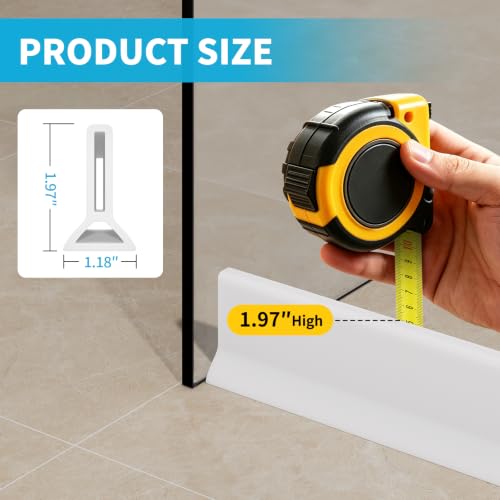 39" Collapsible Shower Threshold Water Dam Shower Water Stopper Barrier Keeps Water Inside Threshold Dry and Wet Separation Suitable for Bathroom Kitchen Sink Bathtub and More - view 3