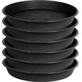 6 Pack of Plant Saucer Tray 7 8 inch, Heavy Duty Plastic Pot Plant Drip Trays Saucers for Indoors Outdoor, Plant Water Tray for Planters 7-9" (8", Black)