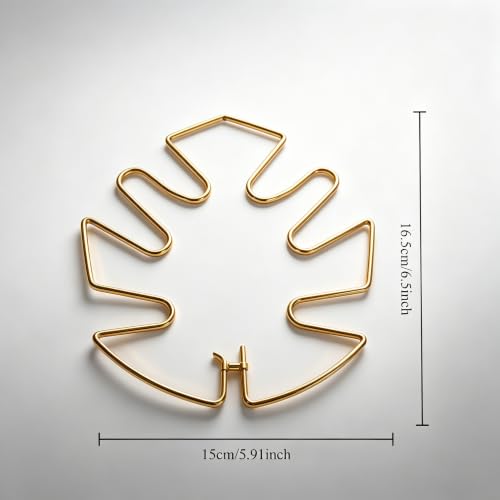 2 Pack Leaf Shape Metal Plant Trellis for Potted Climbing Vines (Gold) - view 3