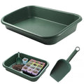 Potting Trays for Plants Gardening Tray with Shovel 16.5x11.4 Inch Thickened Waterproof Mat for Repotting Seeding & Soil Mixing Keeps Balcony & Desk Clean Green