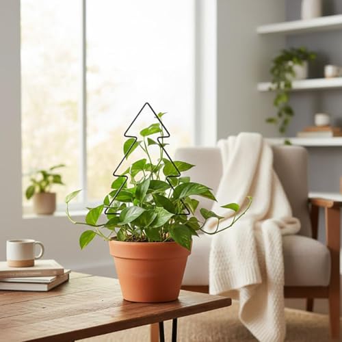 Christmas Tree Shape Plant Trellis for Climbing Plants, Metal Garden Support Frame for Indoor Potted Plants, Decorative Vine Stand for Holiday and Everyday Use - view 7