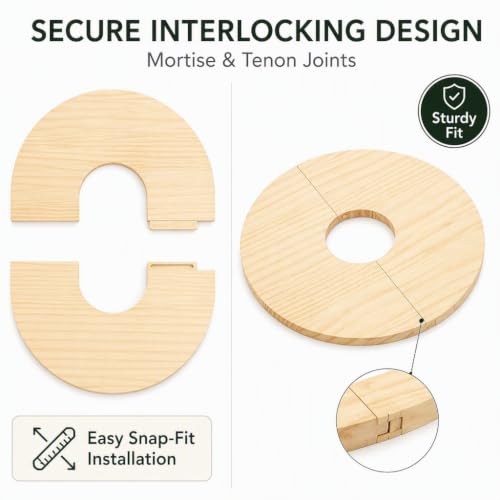 Plant Pot Covers, Interlocking Wooden Guard Cat Proof for Indoor Plants (15.75in) - view 6