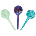3-Piece Mini Watering Globe Set, Colorful Hand-Blown Glass Plant Watering System