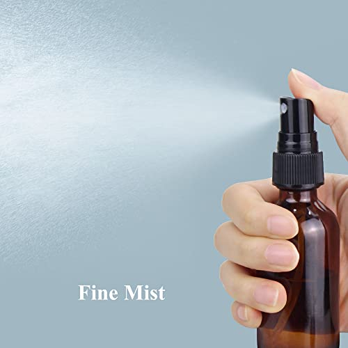 Spray Bottle, 2 oz Fine Mist Glass Spray Bottles, Little Refillable Liquid Containers for Watering Flowers Cleaning (16 Pack, Amber) - view 2