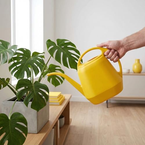 Plastic Watering Can, Yellow, 1-Gallon - view 5