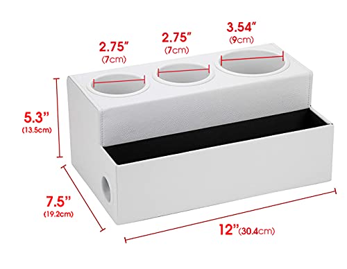 Hair Tool Organizer Dryer Holder Hair Styling Accessories Organizer Bathroom Storage Countertop with 3 Holes(White) – MK154D - view 2