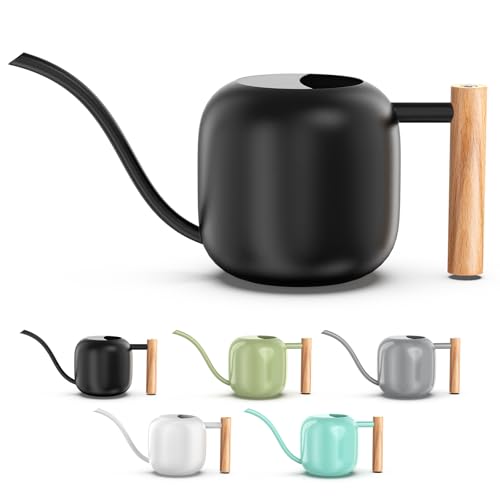 1.2L/41oz Metal Metal Watering Can with Long Spout, Black