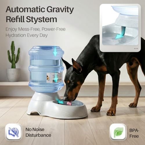 Gravity Pet Water Dispenser Drinking Station for Dogs Cats (3 Gallon) Automatic Replenish Waterer for Small Large Breed Dog Cat,Feeding Watering Fountain Supplies Bottle Dish Bowl - view 3