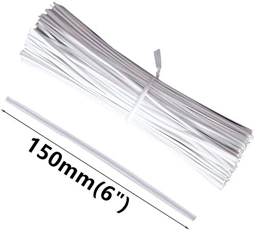 Paper Twist Ties 1000Pcs 6Inch White Color Cable Ties for Making Facial Face Mask Plants Party Cello Candy Gift Bags Cake Pop - view 2