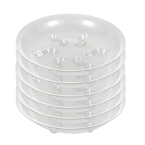 6 Pack Heavy Duty Clear Plastic Plant Saucer Sturdy Pot Tray Plant Drip Trays Drip Trays for pots,Plant Water Catcher Tray,Flower Pot Saucer Water Drainage Tray Floor Protector (10 INCH) - view 4