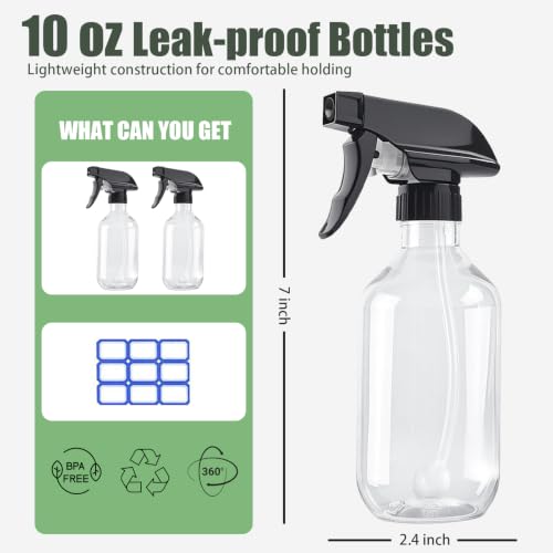 10 oz 2 Pack 360° Any-Angle Spraying, Plastic Spray Bottles for Cleaning - view 4