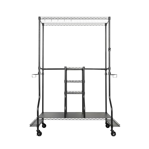 Golf Equipment Organizer Rack, Golf Bag Storage Rack for Garage, Fits 2 XL Bags & Accessories - Standard and Deluxe