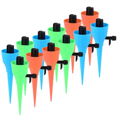 12pcs Automatic Plant Pot Drip Feeders with Adjustable Water Flow, Pp Material Garden Watering Device for Home and Garden Use, Efficient Bonsai Irrigation System