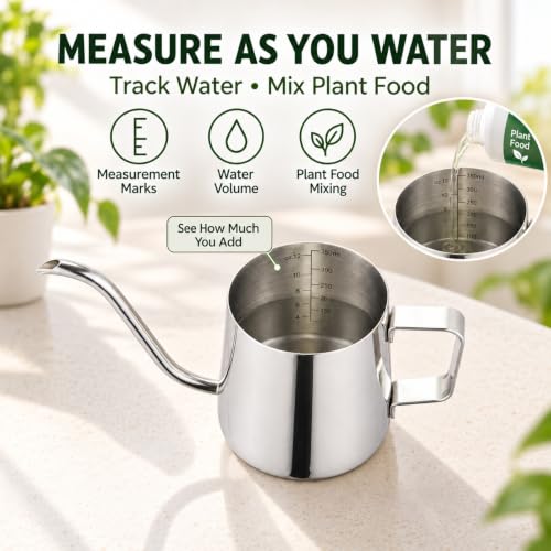 12 oz Stainless Steel Mini Watering Can for Indoor Plants - view 6