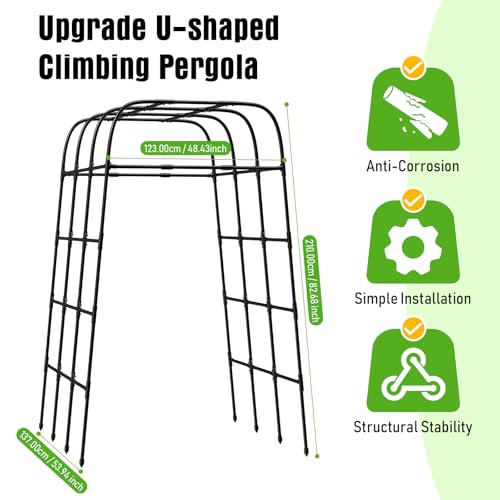 7FT Garden Trellis Arch for Climbing Plants – Tall Outdoor Metal Trellis for Vegetables, Peas, Tomatoes,﻿ Cucumber Trellis Arch & Vertical Garden Climber Plant Support for Vine Plants - view 2