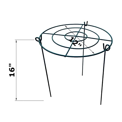 10 Pack 12"x16" Peony Cages Plant Support Stakes Grow Through Grid Grow Through Hoops, Metal Flower Plant Brace Support Ring for Heavy Blossom - view 2
