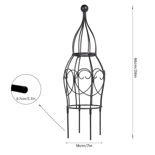 26” Metal Garden Obelisk Trellis Sturdy Support for Climbing Plants - view 2