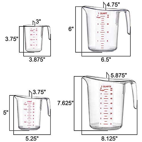 Melissa - Plastic Measuring Cups (4-Piece Set), Food-Grade Measuring Jugs, 1/2/4/8-Cup Capacity, Unbreakable, Stackable, Dishwasher-Safe, Great for Oil, Vinegar, Flour, and More - view 5