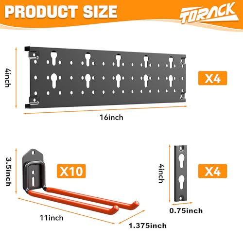 Garden Tool Organizer Wall Mount, Garage Folding Chair Storage Rack - view 3