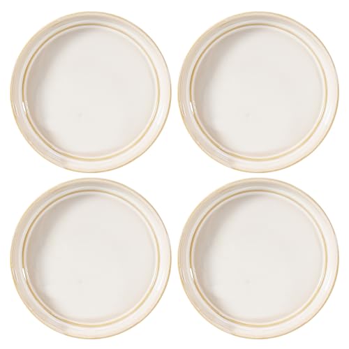 Plant Saucers, 4-Pack 4.5 Inch Ceramic Plant Saucers, Glazed Plant Pot Saucers, Drainage Drip Water Tray, Plant Trays to Catch Water for Indoors Outdoors Succulents Small Potted Plants (White)