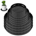 12 Packs Wave Plant Saucer - Plastic Flower Pot Drip Trays/Durable Heavy Duty Black Plant Tray for Indoor and Out Door Plant(6/8/10 inch)