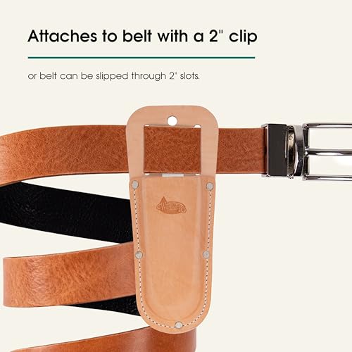 Top Grain Leather Pruner Pouch, Belt Clip & Slot, 8" - view 4