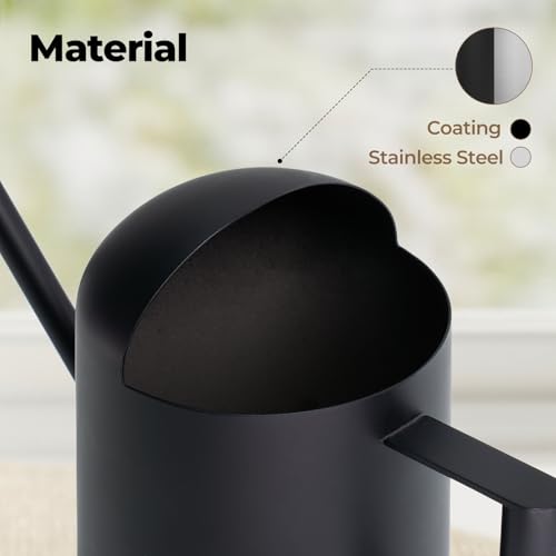 Small Watering Can Indoor Outdoor Plant Black Metal Stainless Steel Long Spoutt Flowers Watering Cans for House Garden Plants 10OZ Watering Bottle Cute Decorative for Bonsai - view 6
