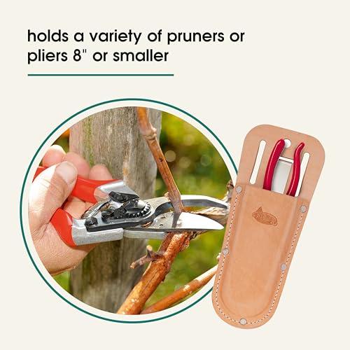 Top Grain Leather Pruner Pouch, Belt Clip & Slot, 8" - view 3