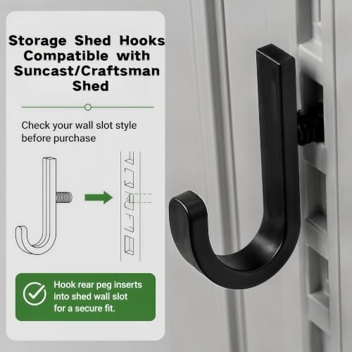 12 Pcs Storage Shed Hooks Compatible with Suncast/Craftsman Shed - view 3