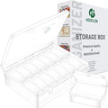 15pcs Bead Organizer Boxes, Medium Clear Plastic Storage Containers with Labels, Large Craft Case Ideal for Big Beads, Jewelry, Diamonds, Bracelets Making, Screws, Sewing, Mini Tools and Small Parts
