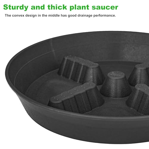 4 Pack Plant Saucer 8 inch, 10 12 14 17 inch, Plant Stand Plastic Plant Saucers for Indoors Outdoor, Heavy Duty Flower Planter Drip Trays for Pots, Pot Saucers for Plants, Grow Bags Saucers - view 3