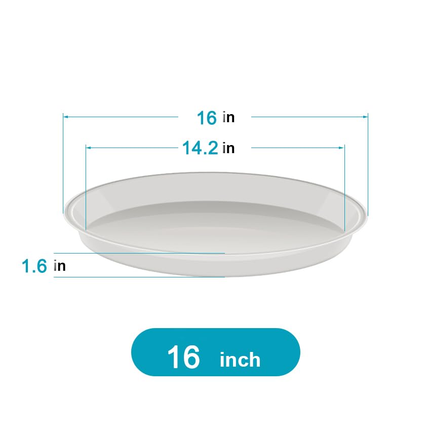 6 Pack of Plant Saucer 16 Inch, Plant Tray Round, Plastic Flower Plant Trays for Pots, Plant Saucers for Indoors 16", Plant Pot Saucers, Planter Tray for Planter 13-16" (16", Brown) - view 2
