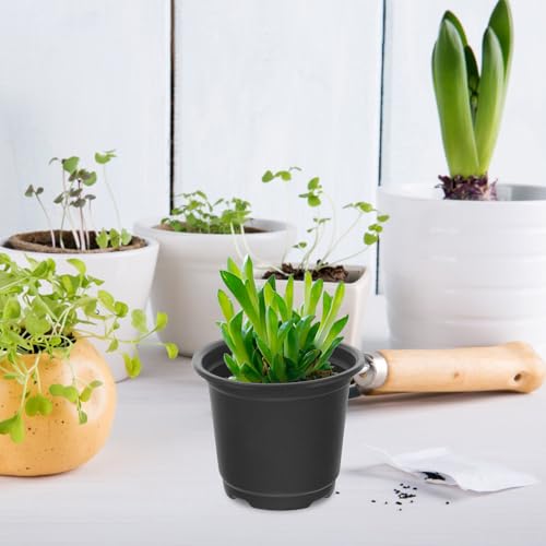 30pcs Black Plastic Nursery Pots 100mm Medium Seedling Containers for Indoor Outdoor Plant Propagation and Garden Supply - view 6