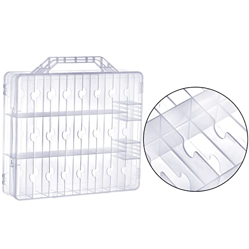 2 Pieces Double Side Universal Clear Nail Polish Organizer Box Nail Tools Holder Case for 48 Bottles with 8 Adjustable Dividers - view 3