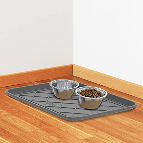 All Weather Indoor Outdoor Boot Mat with Raised Lip, Gray, 19.75" - view 7
